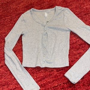 Me to We Gray Button Up